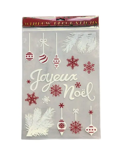 Sticker argent et blanc traîneau du Père Noël - 28,5 x 40 cm