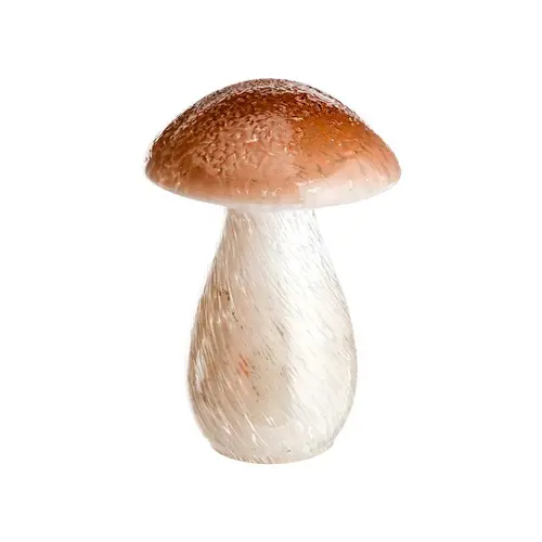Champignon décoratif à poser en verre marron - 12,5 x 9 cm