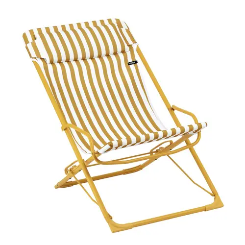 Transat transaswing colorblock rayure Lafuma coloris jaune en acier - 60 x 83 x 91 cm