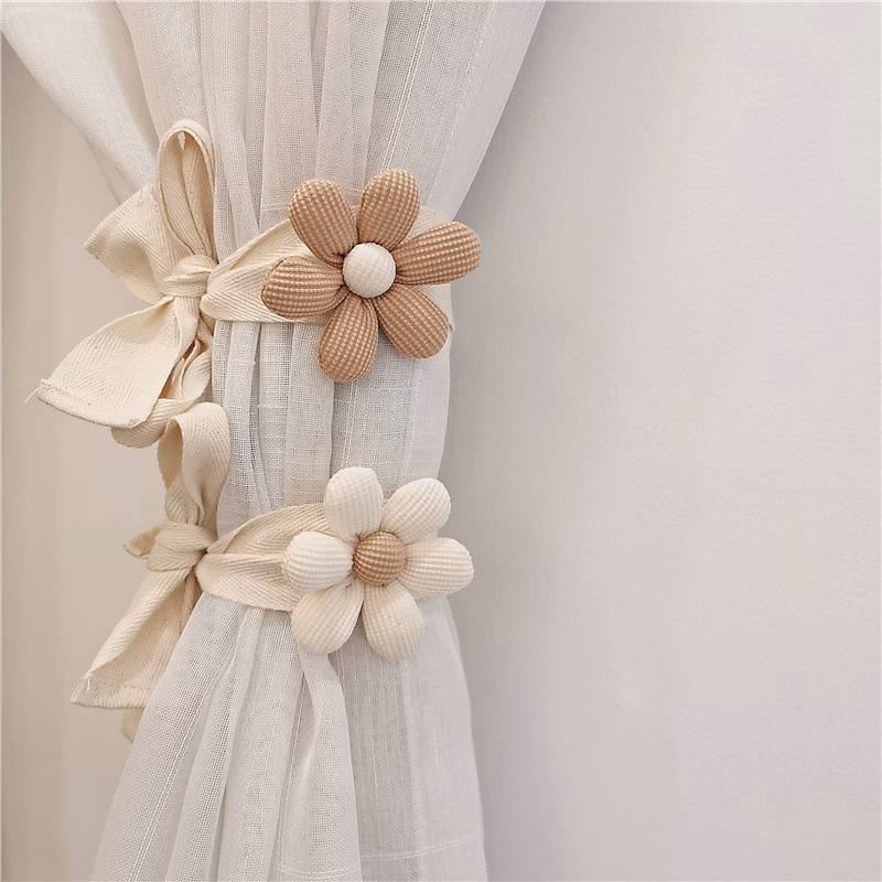 BASHLWUA Lot de 2 embrasses de Rideaux Faites à la Main en Corde pour décoration de Bureau Maison(Fleurs) – Réf. LLGYKJUMG8131328105