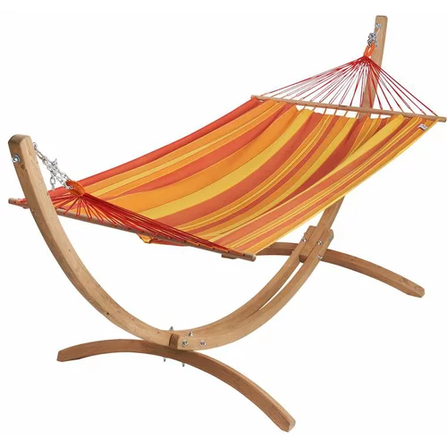 Set support et hamac EsKapade coloris orange Sunny en bois et polypropylène Jobek Hamacs - 323 x 125 x 128 cm
