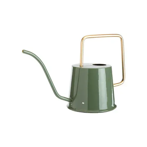 Arrosoir vert olive en métal à anse carrée - 34 x 14 x 20,5 cm