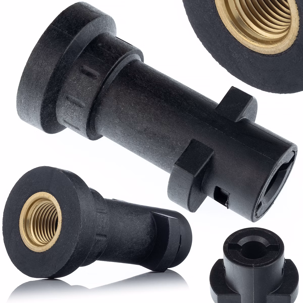 Adaptateur M22 vers Raccord Rapide 1/4 – 160 Bar, ABS/Aluminium, Compatible avec nettoyeur Kärcher Série K