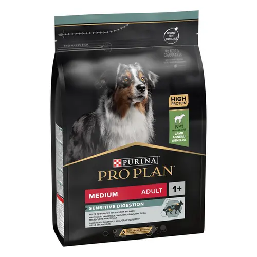 Croquette pour chien adulte digestion difficile à l'agneau Pro Plan - 3 kg