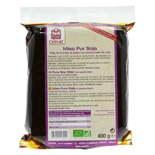 Miso pur soja non pasteurisé bio en sachet de 400 g