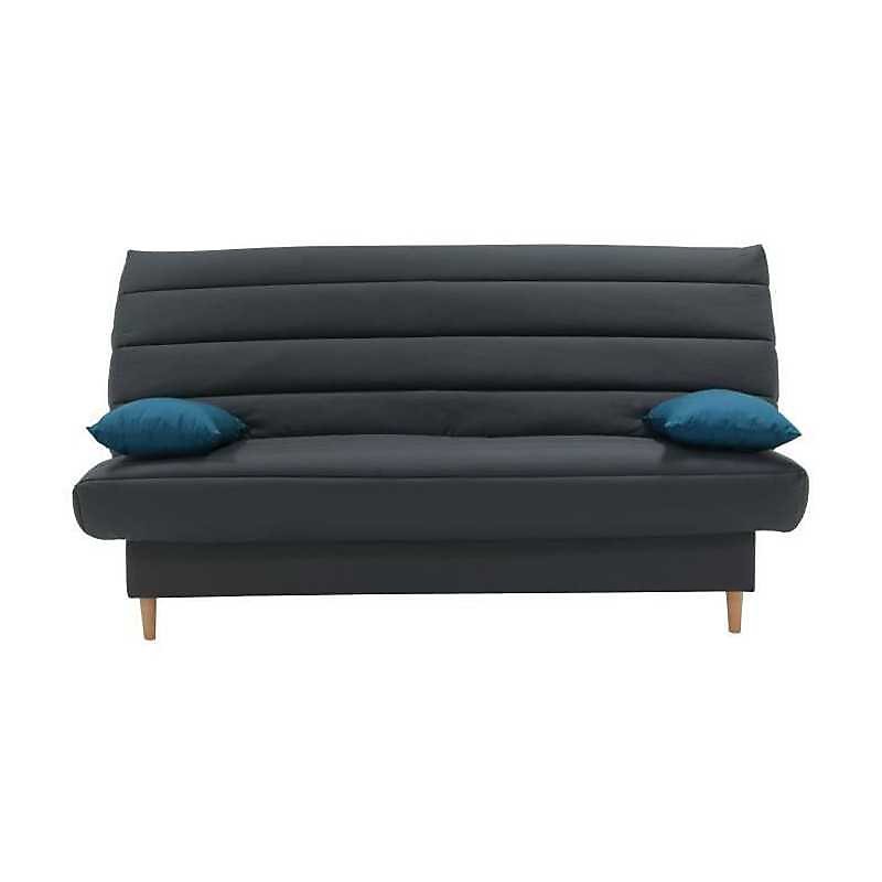 Banquette clic – clac 3 places Liv LIVCCANTH tissu anthracite L190 x P92 cm