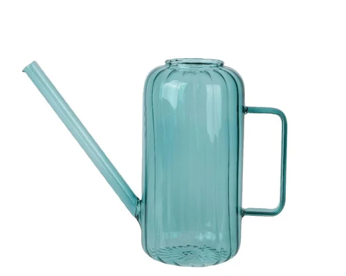 Arrosoir design en verre coloris vert d’eau - 25 x 9 x 19 cm