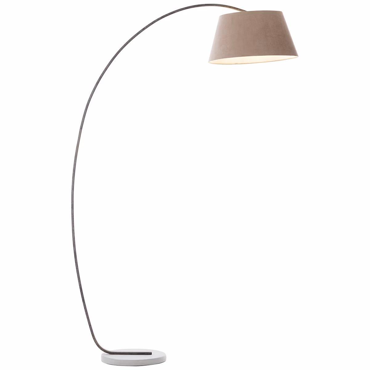 BROK Lampadaire 1L taupe E27 60W – béton/métal/textile, ampoule non incluse