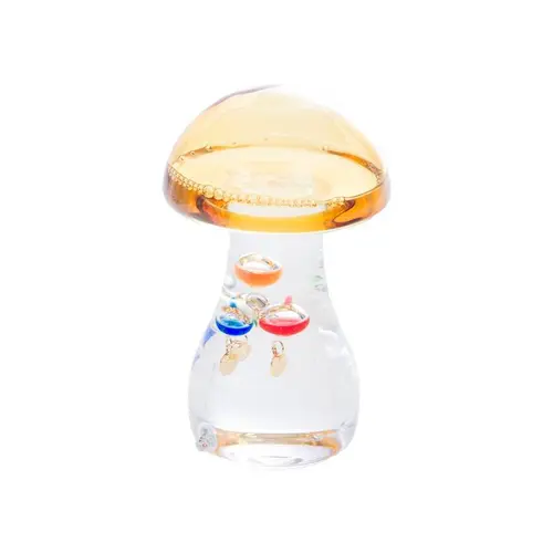Thermomètre de Galilée en verre en forme de champignon - 7 x 6,8 x H 15 cm