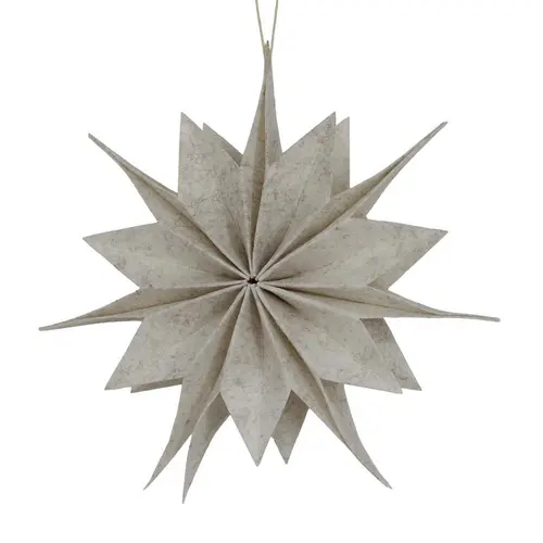 Décoration à suspendre forme étoile en feutrine crème - Ø 30 cm