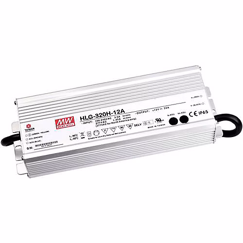 Driver LED MEAN WELL HLG – 320H, 12B, 12 V DC, 320 W, IP67, 22 A