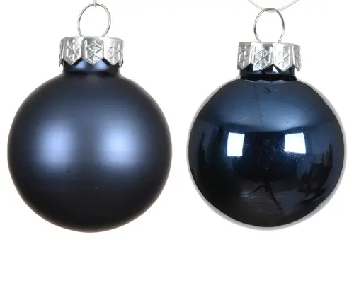 Ensemble de 20 boules en verre brillant et mat bleu nuit - Ø 6 cm