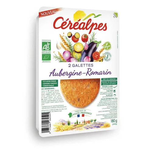 Galettes fines aubergine romarin Céréalpes - 2 x 90 g