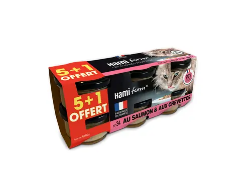 Aliment humide pour chat 6 pots Hamiform recette n°34 - 6 x 80 g