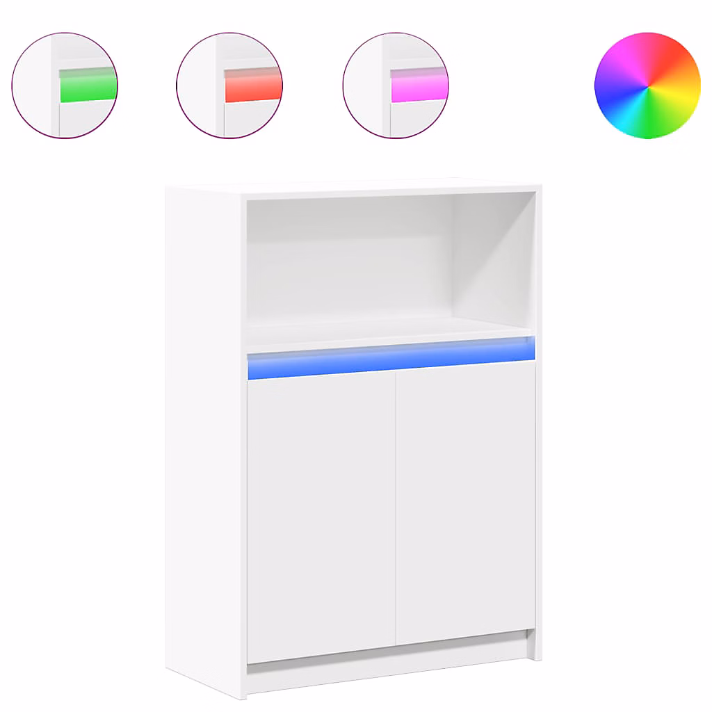 Buffet avec LED blanc 72 × 34 × 100 cm bois d'ingénierie vidaXL