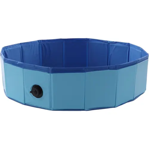 Piscine pour chien forme ronde coloris bleu Flamingo Splatter - Taille S Ø 80 cm