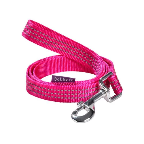 Laisse pour chien coloris fuchsia en nylon tressé Bobby Safe – Taille L