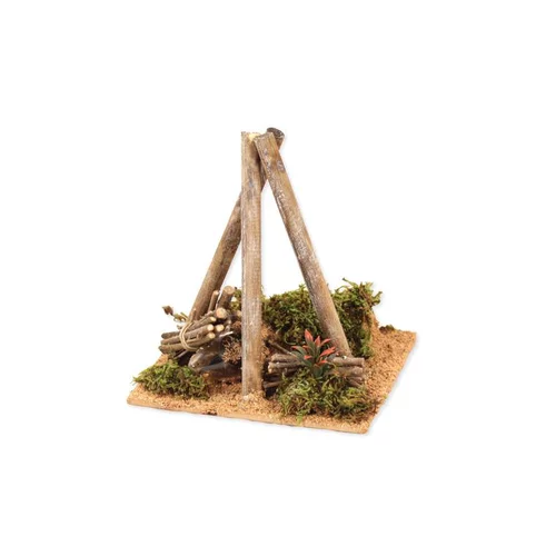 Feu électrique coloris beige en bois - 15 x 13 x 13 cm