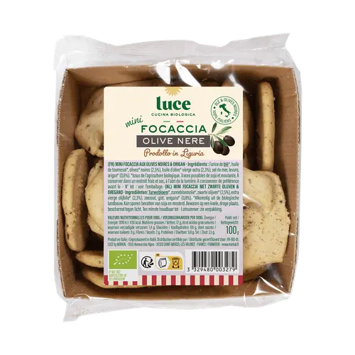 Mini focaccia à l’huile d’olive bio Luce - 100 g