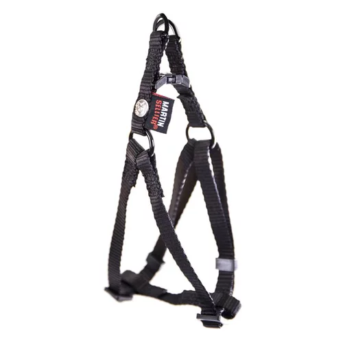 Harnais baudrier réglable noir pour chien - 1x25/35 cm