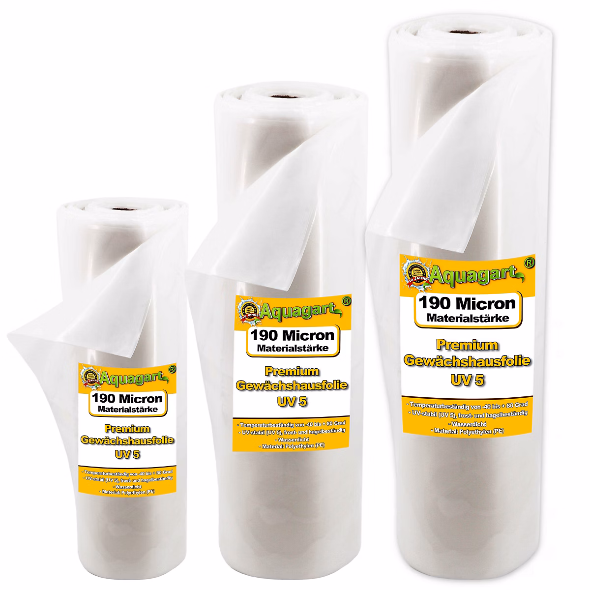 10 m film de jardin – film de serre, UV 5 film de couche froide, 4 m de large Aquagart