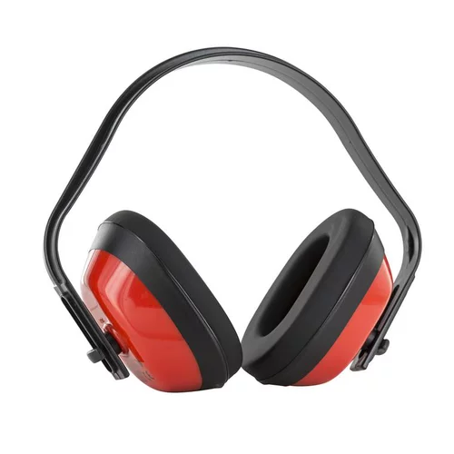 Casque à arceau réglable et coquilles en ABS rouge