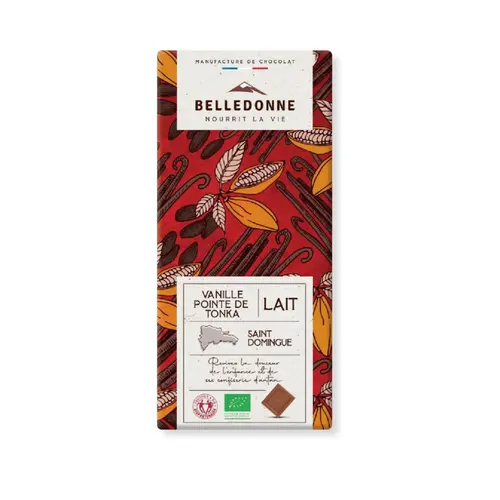 Tablette au chocolat au lait et vanille tonka Belledonne - 100 g