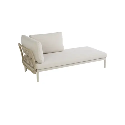 Banquette d'extérieur coloris beige en aluminium et résine Sollya - 167,5 x 86,5 x 66 cm
