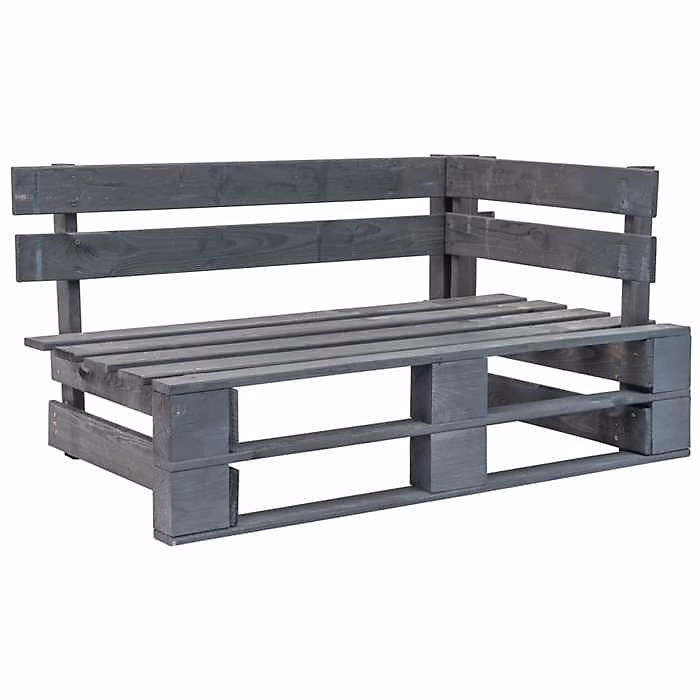 Banc d'angle de jardin en bois gris – vidaXL, Palette, Pour adultes