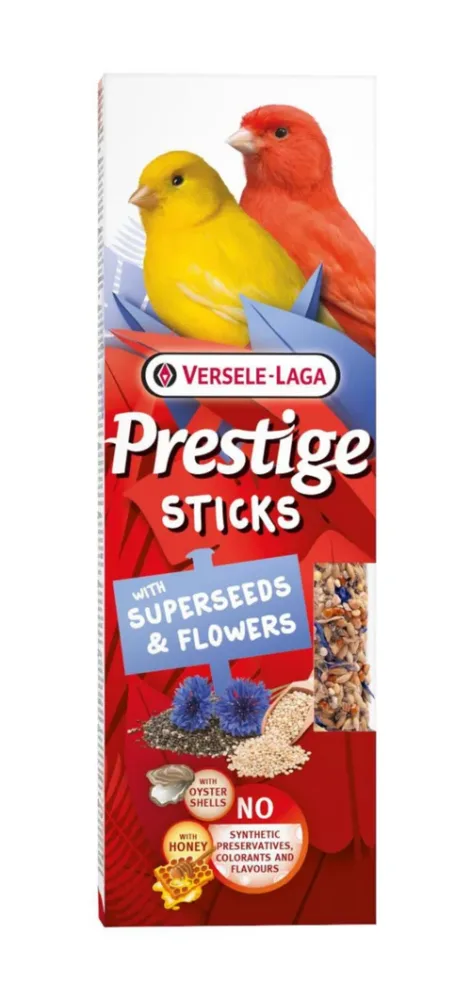 Friandises pour canaris Versele Laga Prestige Sticks Super Graines & Fleurs - 2 x 30 g