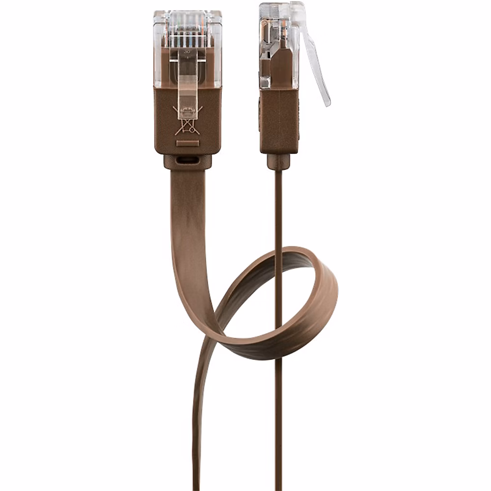 Câble RJ45 Cat6 plat marron 1.50 m GOOBAY – Réf. TEDCRLBZE0819998642
