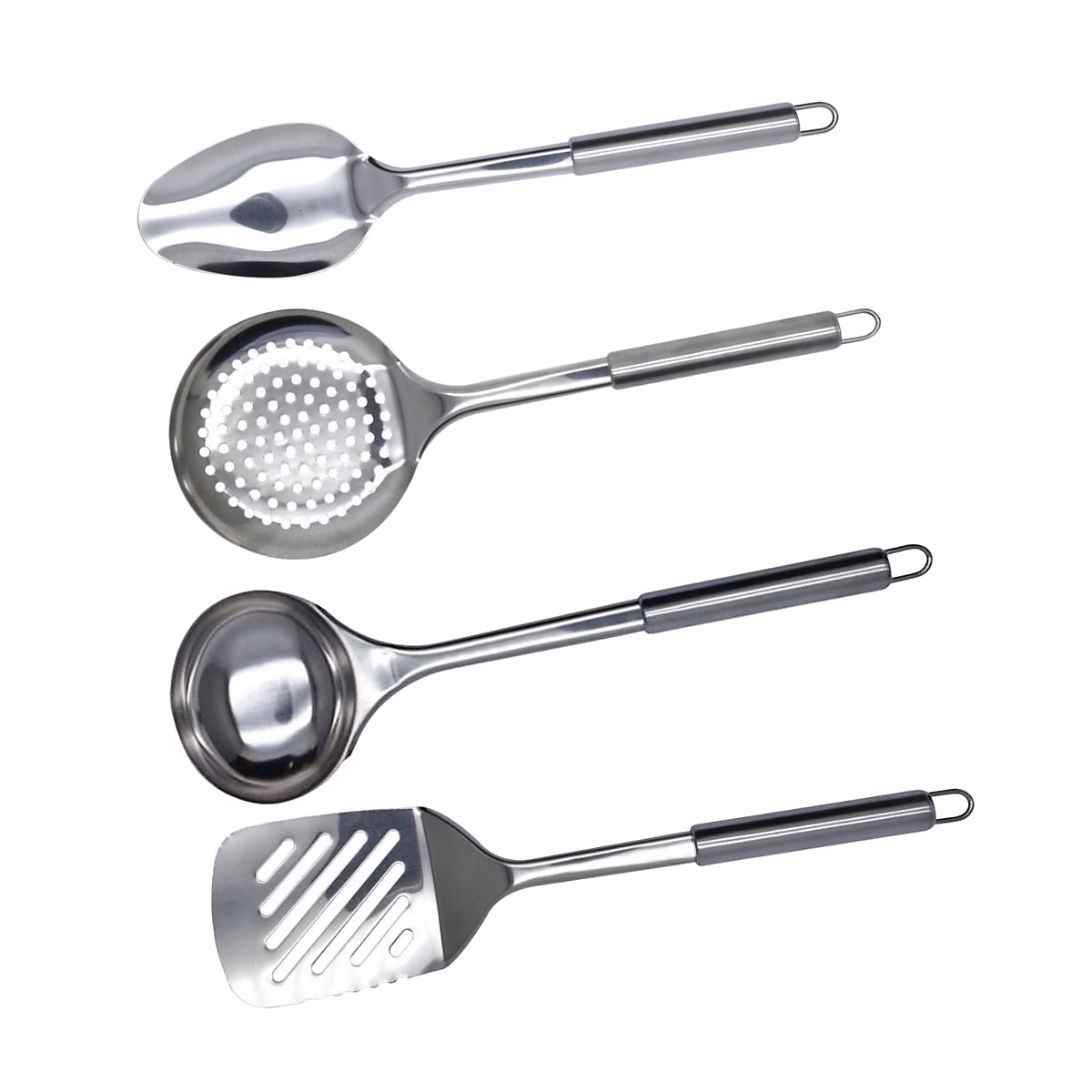 Ensemble de 4 ustensiles de cuisine en inox louche écumoire spatule et cuillère Fackelmann Elemental – Réf. ZRFCODTMR3455831755