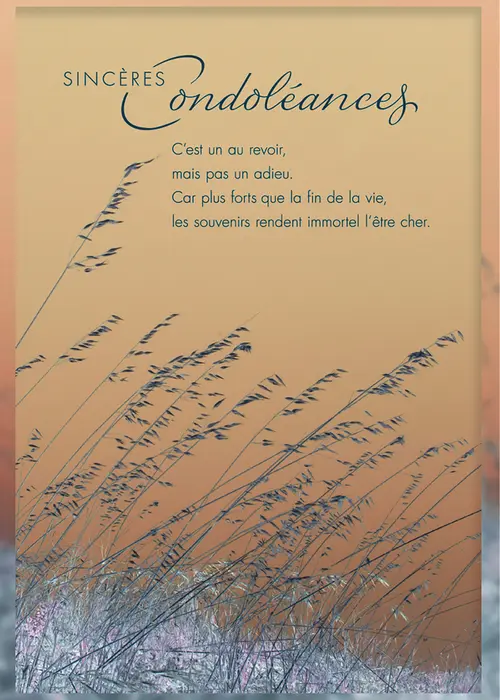 Carte double Sincères condoléances aux Éditions Pictura