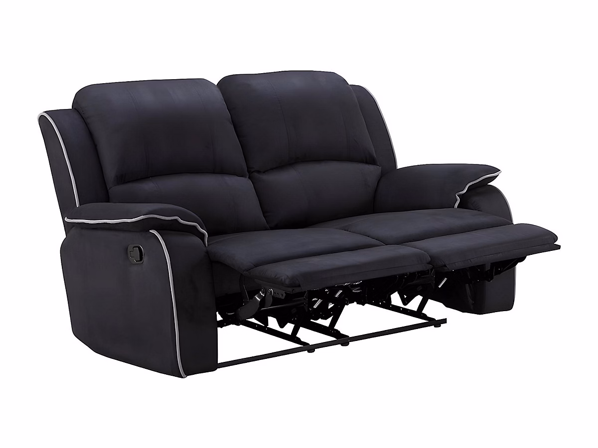 Canapé 2 places relax en microfibre HERNANI – Noir