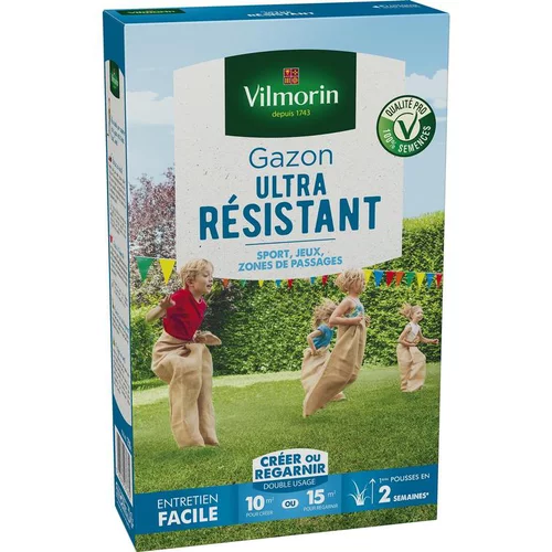 Graines de gazon à semer ultra résistant Label Rouge Vilmorin - en étui de 250 g