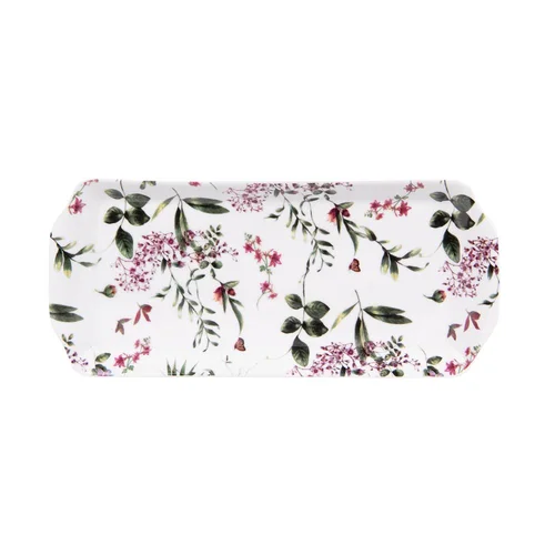 Plat à cake en porcelaine motifs floraux Champêtre - 36 x 40 cm