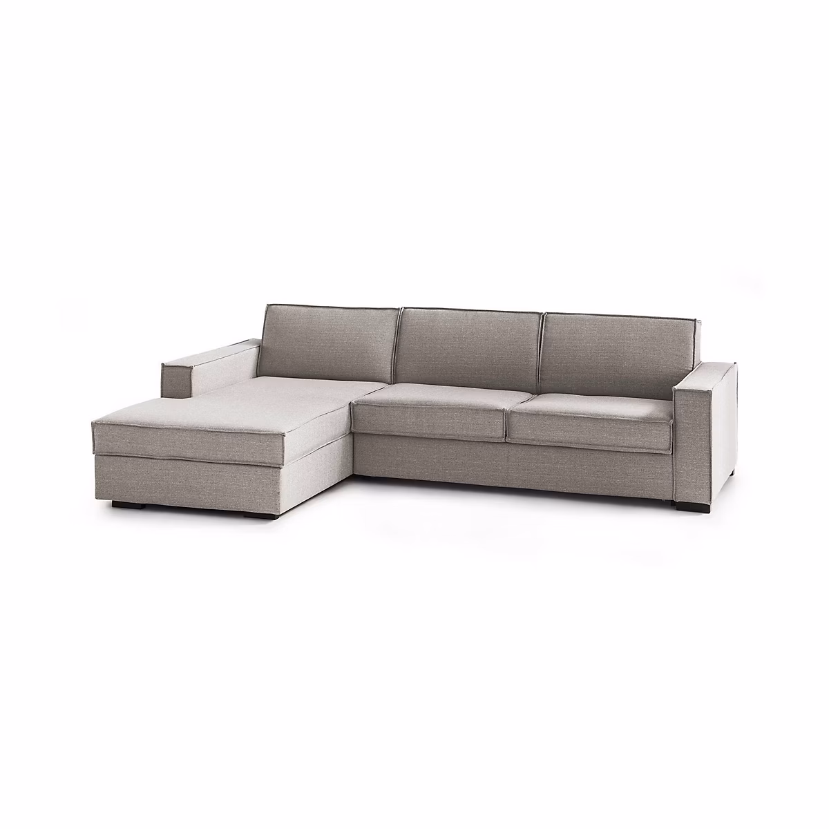 Canapé Fixe avec Méridienne Sodalite – Déhoussable 260 × 95 cm Gris Taupe