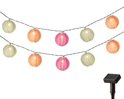 Guirlande de lampions colorés 10 LED coloris blanc chaud - 4,5 m
