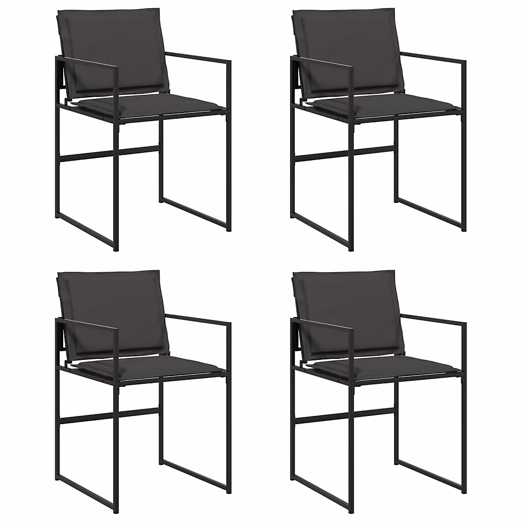 Chaises de jardin et coussins lot de 4 noir acier et textilène vidaXL – Réf. UOHPKYALM1961761985