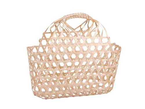 Panier ovale Lio en bambou naturel ajouré Cav Service - 29 x 12 x 29 cm