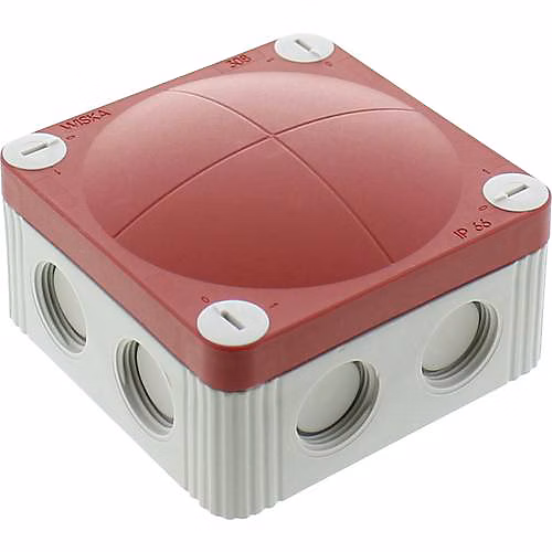Boîte de dérivation COMBI 308/RD 85 × 85 × 51 mm gris clair et rouge | polypropylène – IP66/IP67