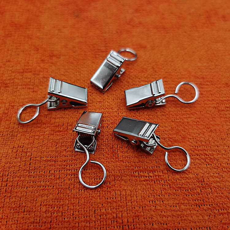 50 Pièces Pinces à Rideaux en Métal – Pince Rideaux Decoration Crochets de Suspension, Clips de Rideaux, Salle de Bains, Argent