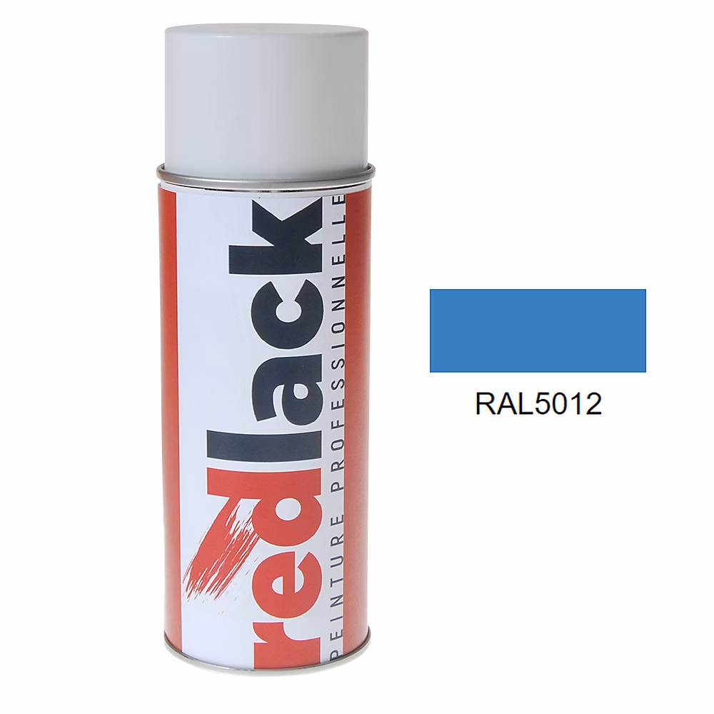 Bombe de peinture Aérosol – spray | 400ml | RAL 5012 Bleu clair | Satiné | multisupport | Redlack | RAL5012