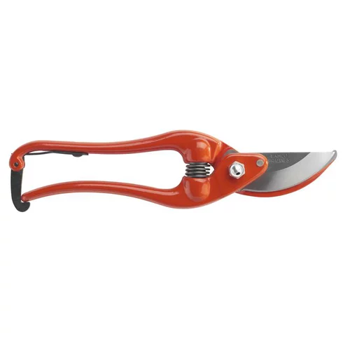 Sécateur professionnel fer forgé et tête large orange - 23 cm
