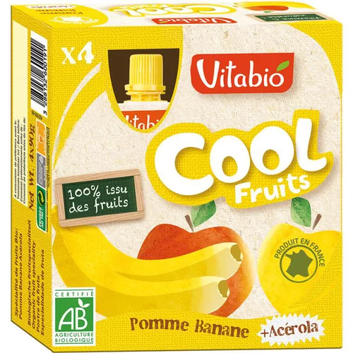 Cool Fruits bio Pomme/Banane 4 x 90 g VITABIO