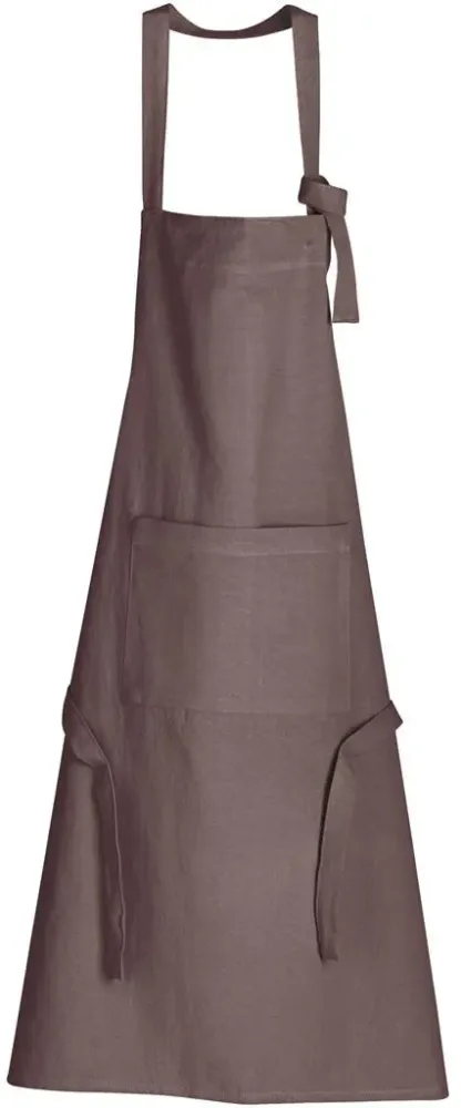 Tablier en coton recyclé coloris café Ada - 72 x 85 cm