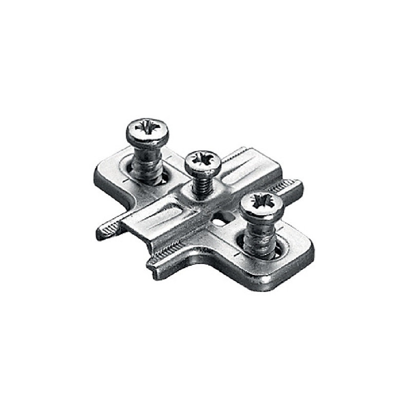 Embase cruciforme avec eurovis type B2VGH 37 × 32mm réglable en hauteur 0mm finition argent – SALICE, B2VGH09/17