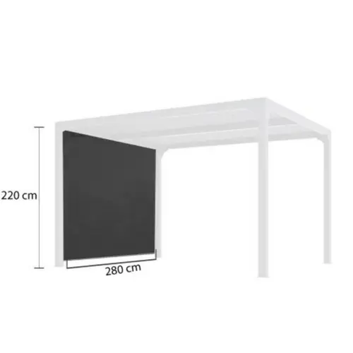 Rideau pour pergola 3630 BI/ PER 2430 BI coloris gris en PVC - 2,8 x 2,2 m