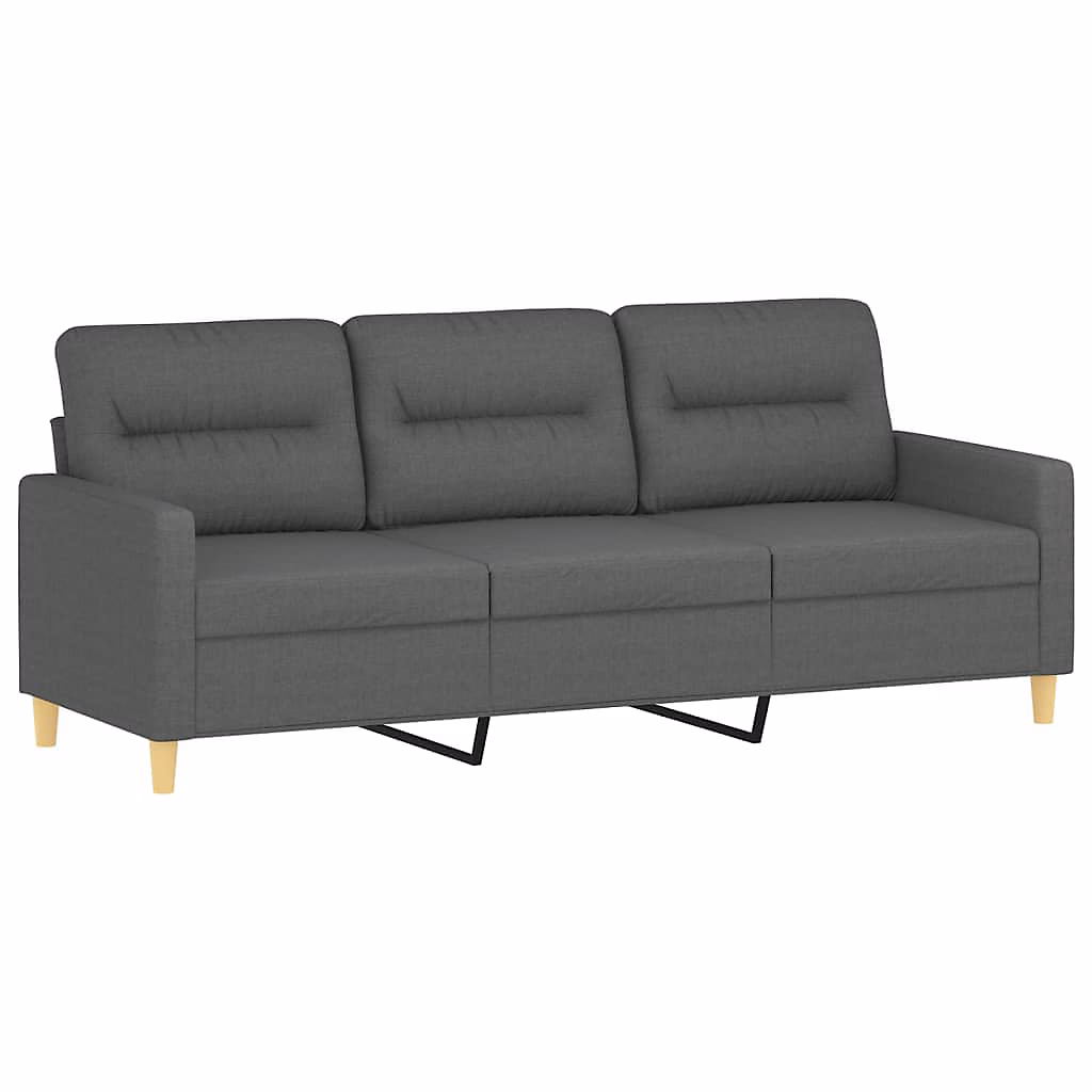 Canapé à 3 places Gris foncé 180 cm Tissu vidaXL | Canapé
