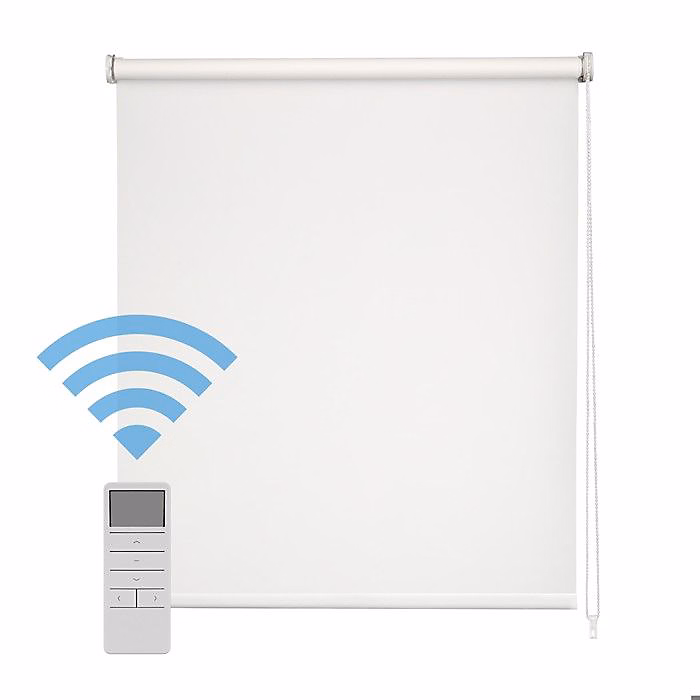 Easydeco – Store Enrouleur motorisé à batterie Translucide (Blanc, 180 × 250 cm)